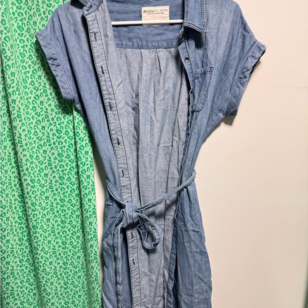 Hang Ten Light Blue Denim Midi Dress